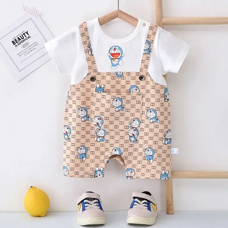 Newborn Baby Fart Coat Orange Polka Dot Shorts Set - Image 4
