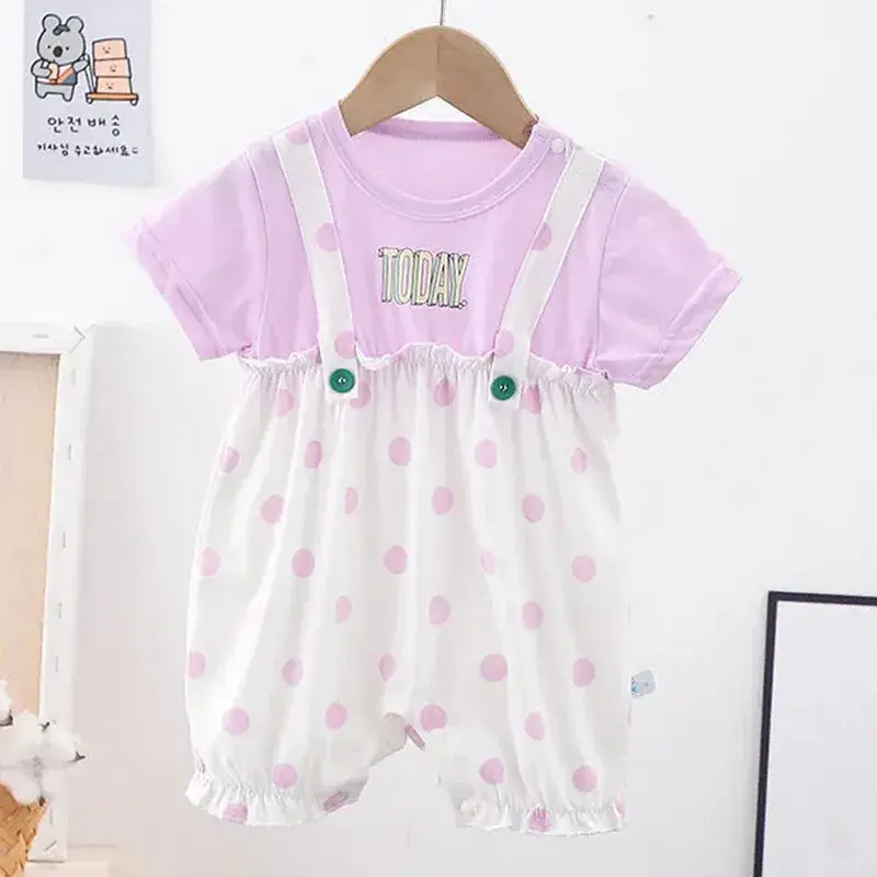 Newborn Baby Fart Coat Orange Polka Dot Shorts Set - Image 5