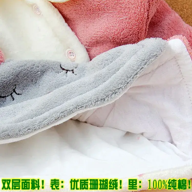 Newborn Baby Coral Fleece Suit White Beige Coat Outgoing Spring Autumn - Image 6