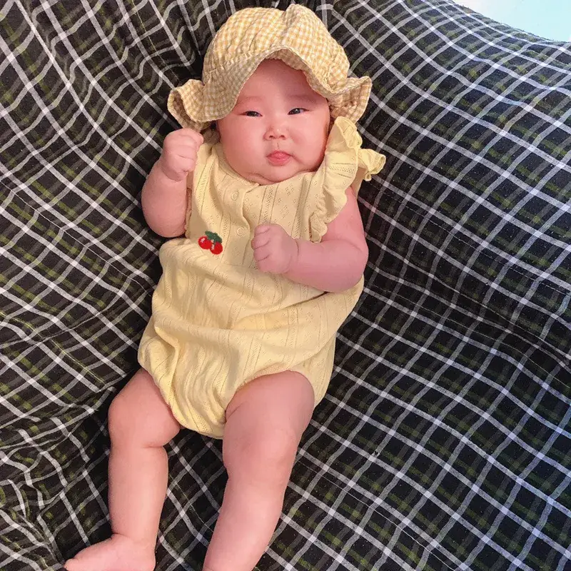 Baby Girl Princess One-Piece Romper Yellow Triangle Design - Image 5