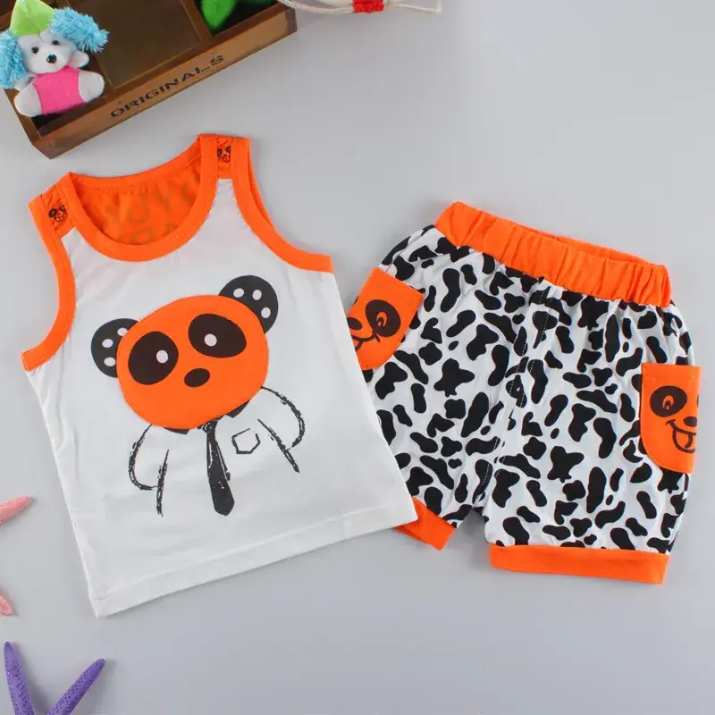 Baby Sleeveless Sports Vest Shorts Set Mint Striped - Image 13