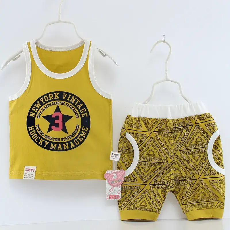 Baby Sleeveless Sports Vest Shorts Set Mint Striped - Image 4