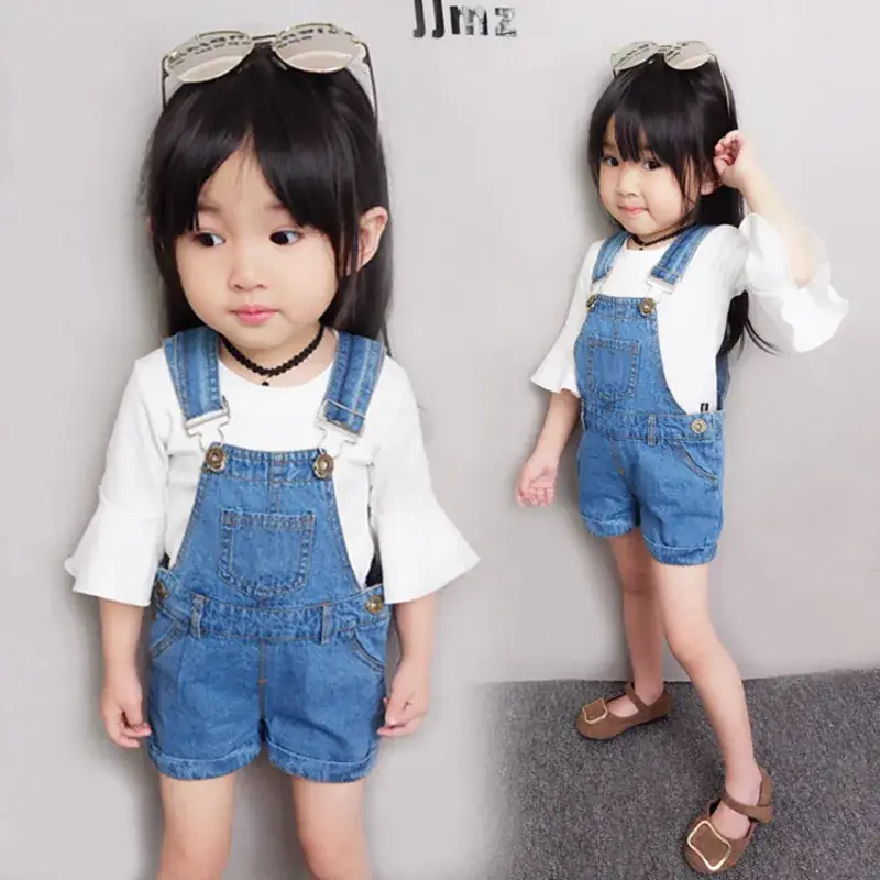Baby Denim Overalls Set for Girls Summer Casual Wear - Image 3
