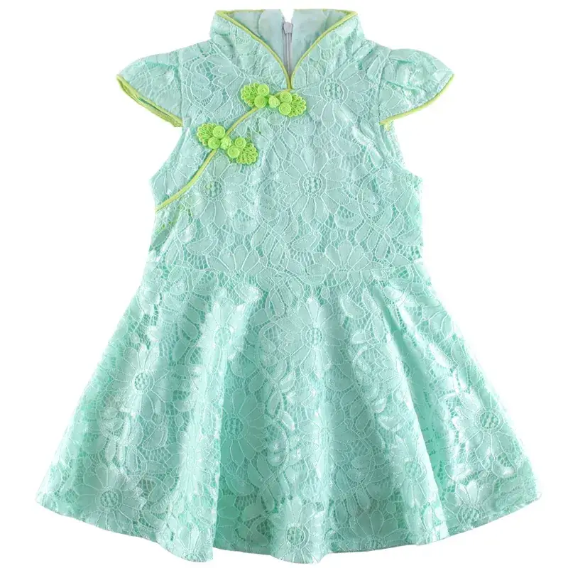 Red Lace Mesh Girl's Dress for Summer - Image 5
