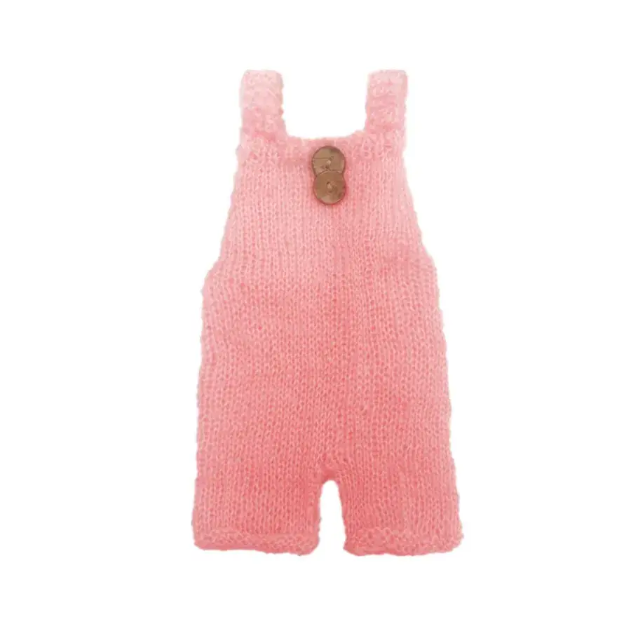 Newborn Pink Mohair Photo Jumpsuit for Baby - Image 2