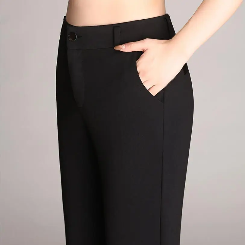 Women Flared Bell Bottom Pants High Waist Large Navy - Image 7