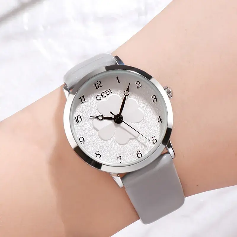Women's Pink Flower Belt Watch with Rose Gold Case - Image 2