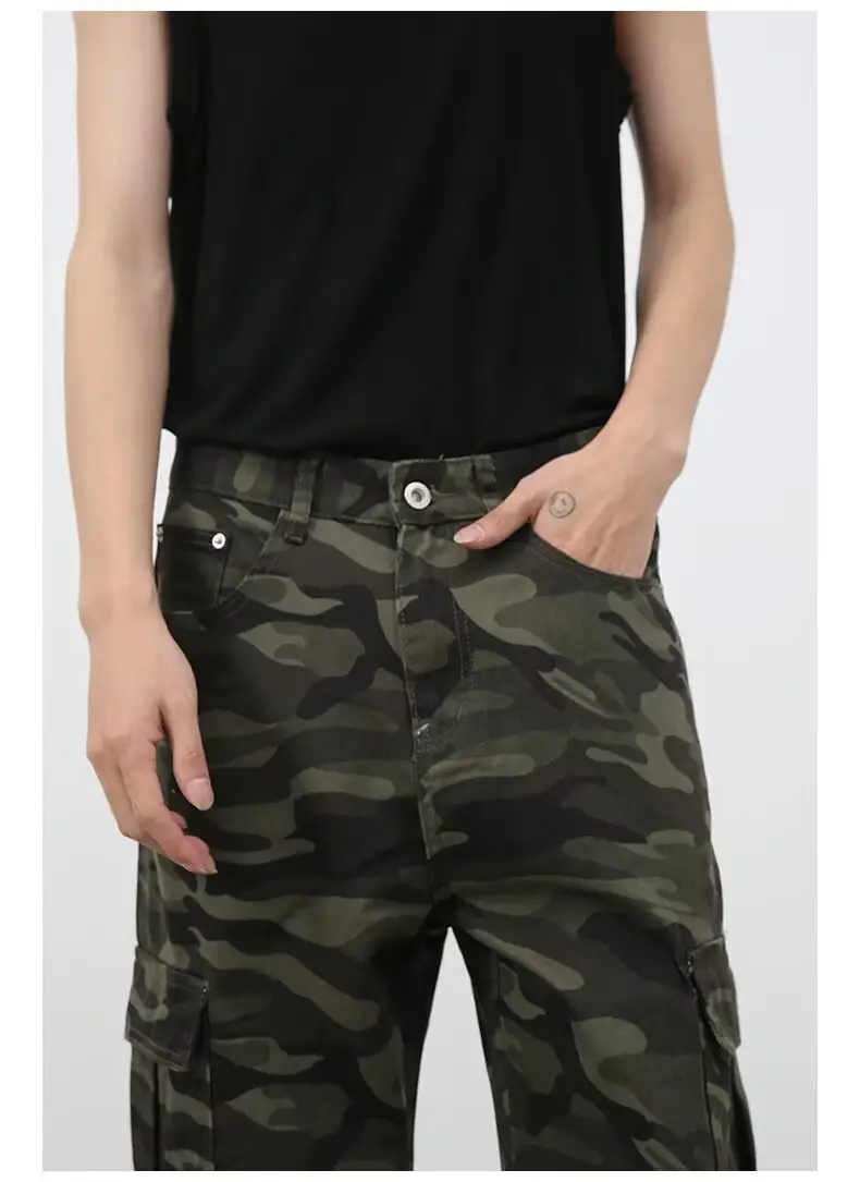 Men Camouflage Cargo Pants 2025 Wide Leg Multi Pocket — feature 10