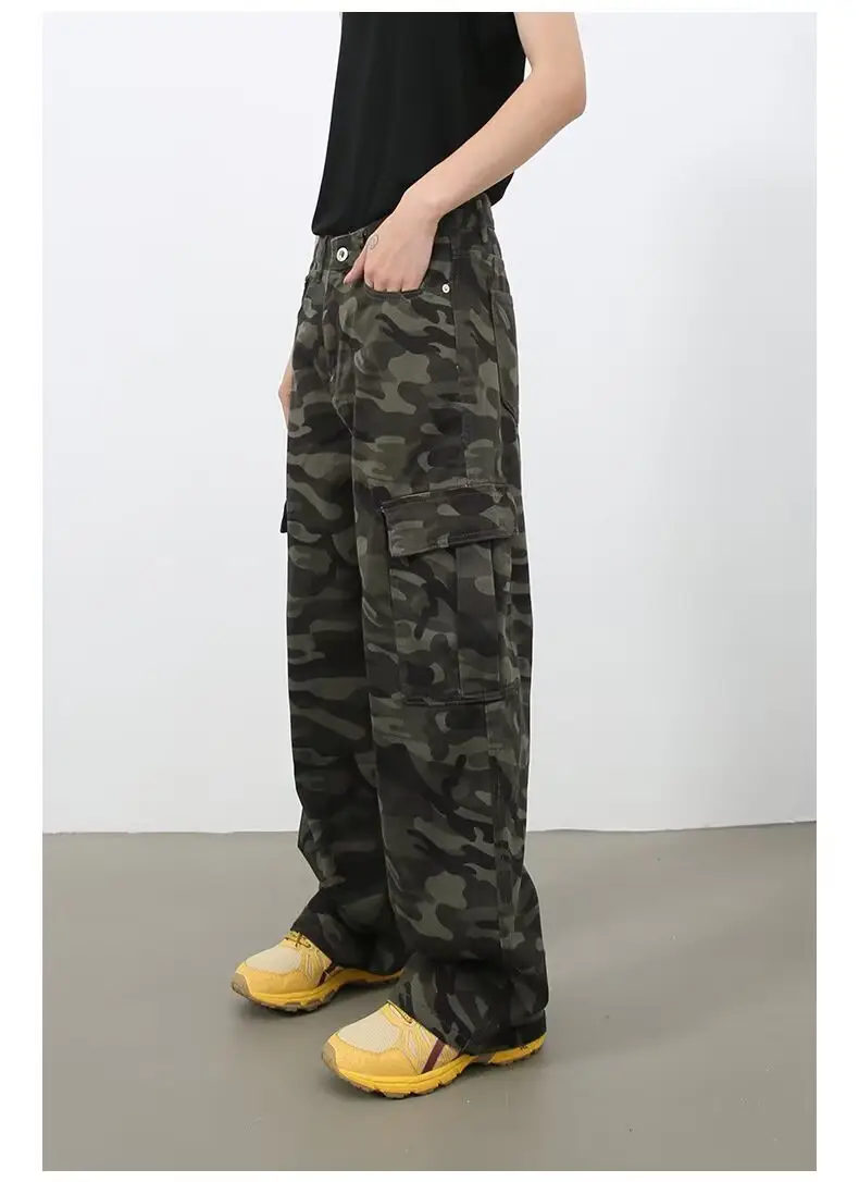 Men Camouflage Cargo Pants 2025 Wide Leg Multi Pocket — feature 5