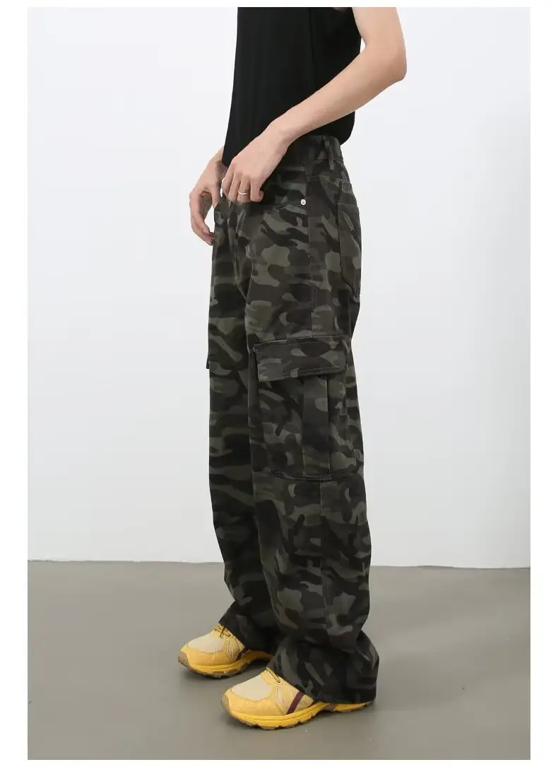 Men Camouflage Cargo Pants 2025 Wide Leg Multi Pocket — feature 6