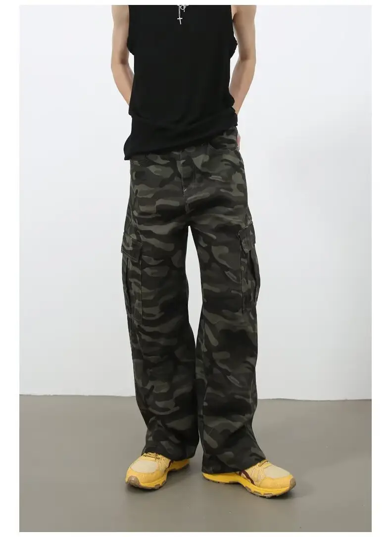 Men Camouflage Cargo Pants 2025 Wide Leg Multi Pocket — feature 8