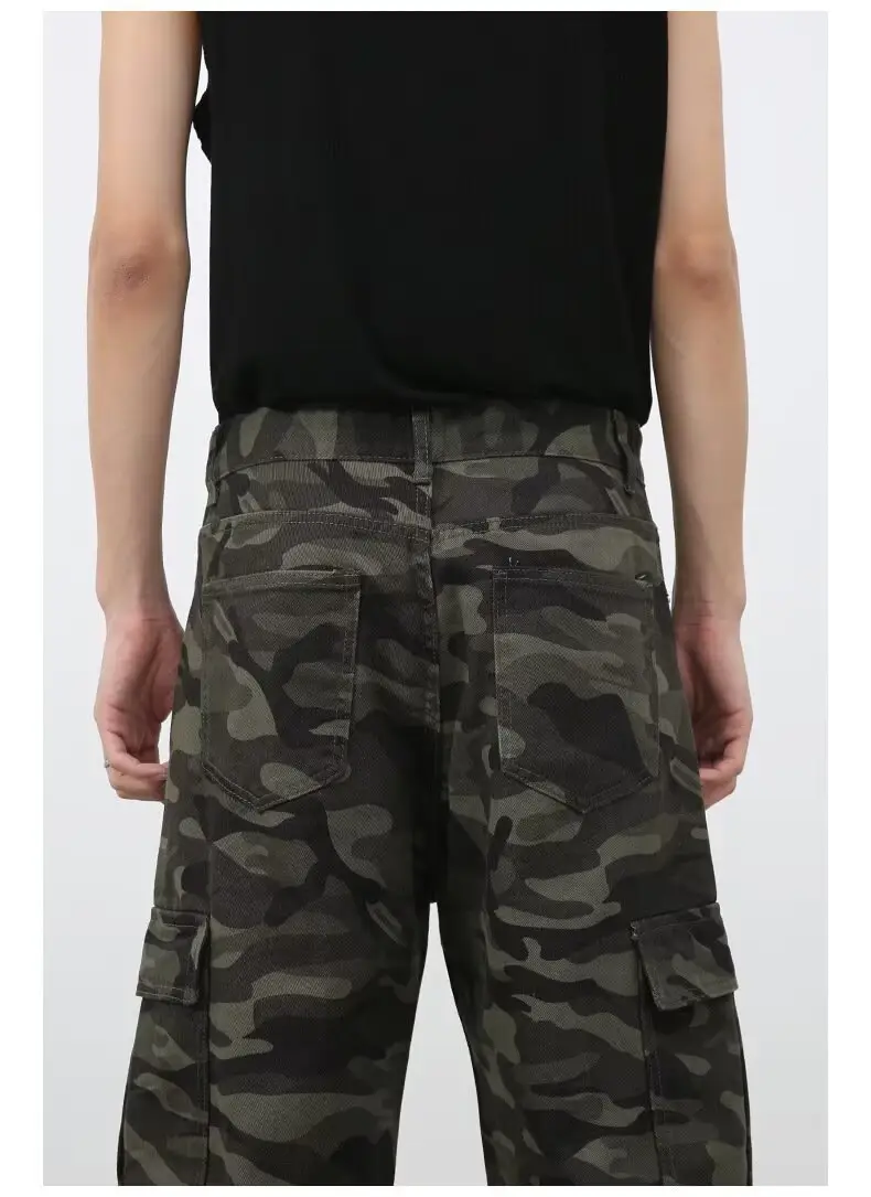 Men Camouflage Cargo Pants 2025 Wide Leg Multi Pocket — feature 9