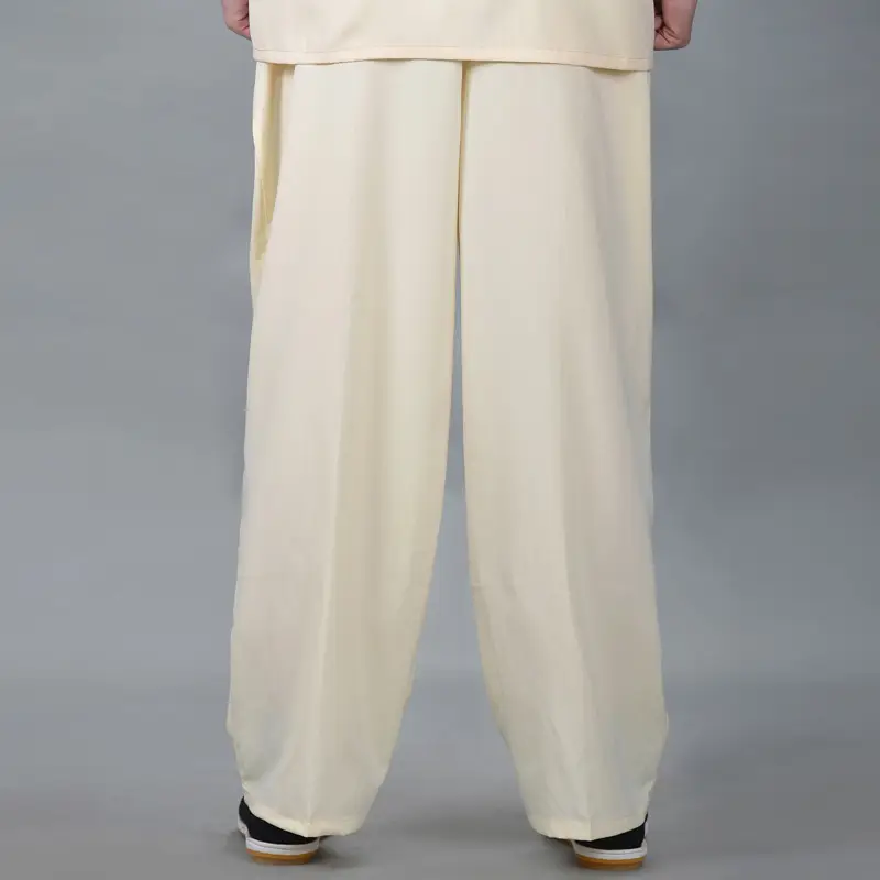 Men's Chinese-style Ruyi Pants Cream Loose Summer Wear - Image 7