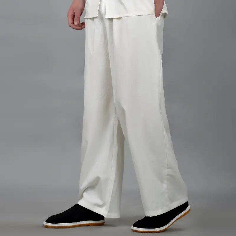 Men's Chinese-style Ruyi Pants Cream Loose Summer Wear - Image 8