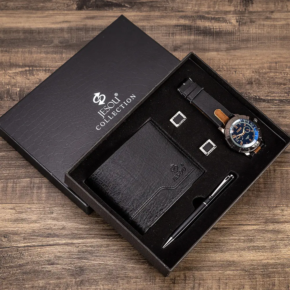 Men's Exquisite Gift Set with Watch, Wallet, Cufflinks & Pen - Image 2