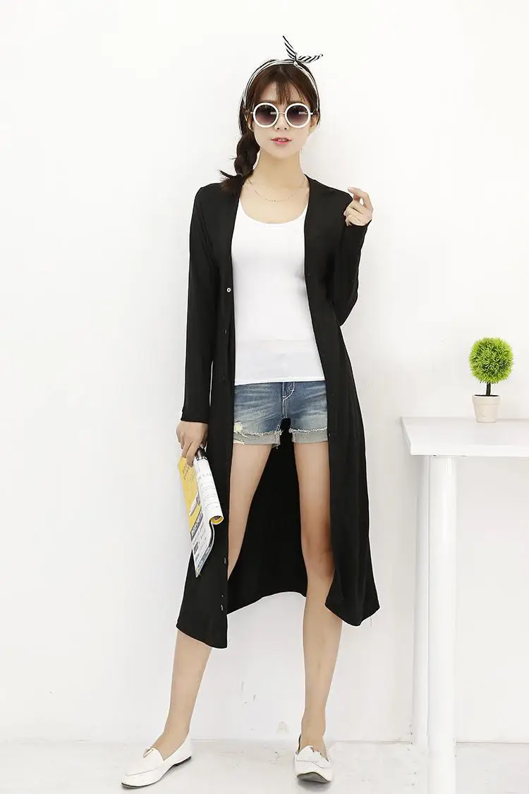 Women Long Sleeve Sun Protection Cardigan Black — feature 3