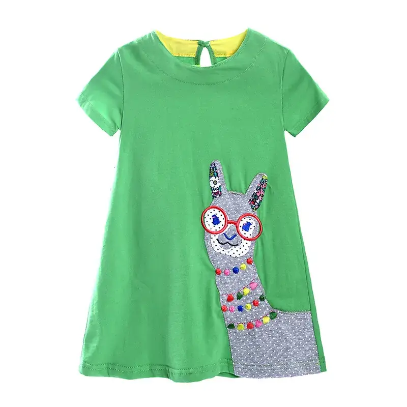 Girls Mermaid Striped Cotton Dress Blue Short Sleeve - Image 11