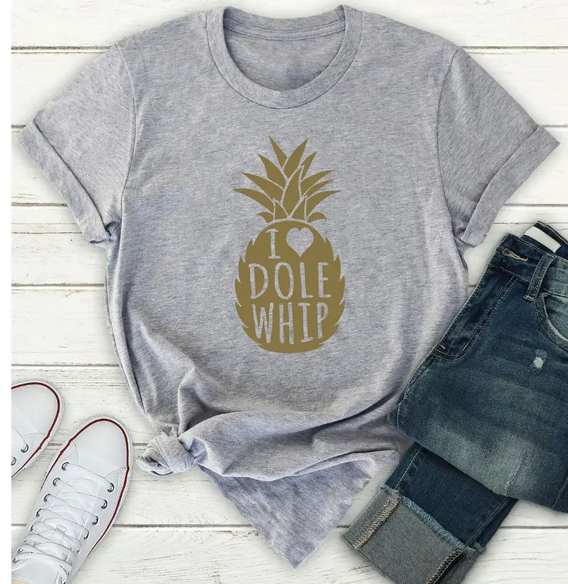 I DOLE WHIP Pineapple Graphic T-Shirt Grey