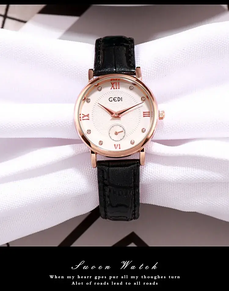 Women's GEDI Watch Rose Gold Diamond Studded Belt — feature 6