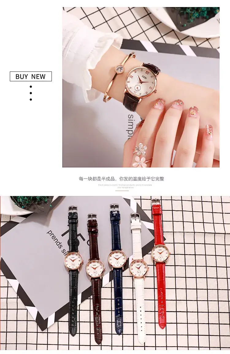Women's GEDI Watch Rose Gold Diamond Studded Belt — feature 9