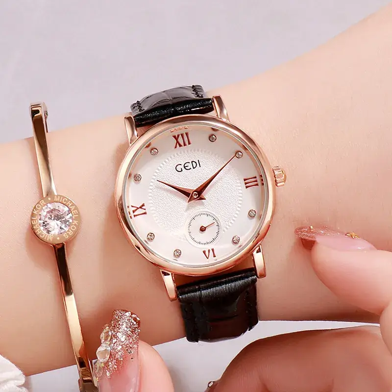Women's GEDI Watch Rose Gold Diamond Studded Belt - Image 2