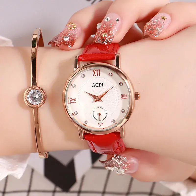Women's GEDI Watch Rose Gold Diamond Studded Belt - Image 4