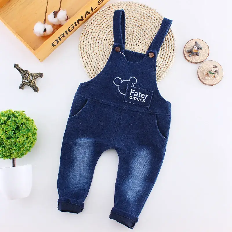 Green Cartoon Baby Strap Pants for Girls - Image 2