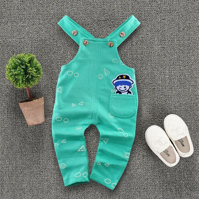 Green Cartoon Baby Strap Pants for Girls - Image 3