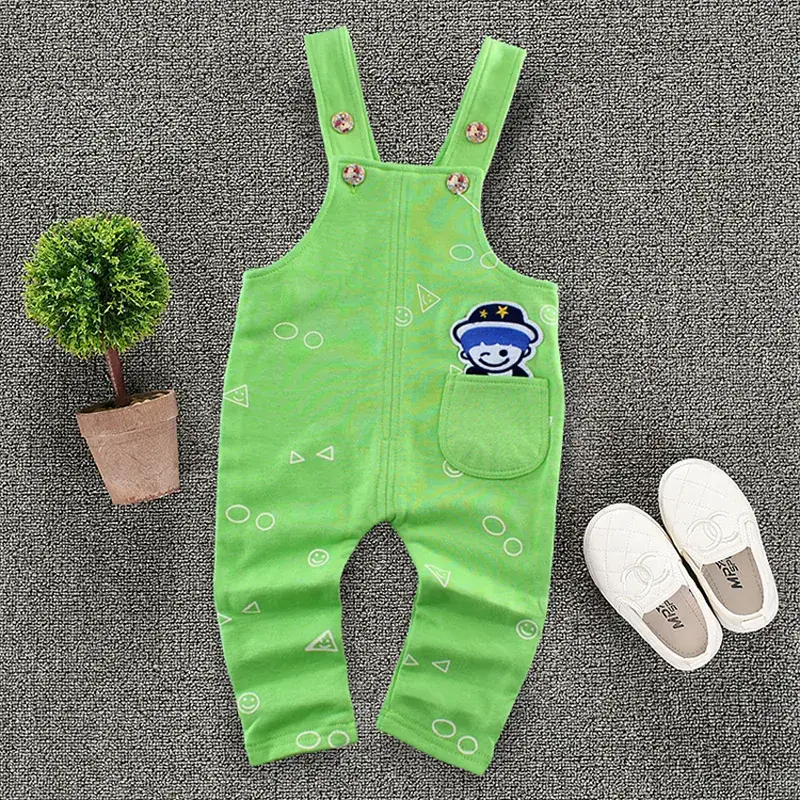 Green Cartoon Baby Strap Pants for Girls - Image 6