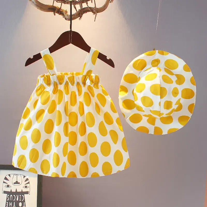 Polka Dot Strap Dress for Girls Summer Wear - Image 2