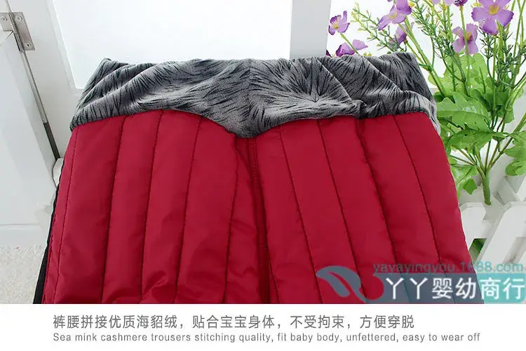 Children's Fleece Padded Leggings Red Warm Pants — feature 8