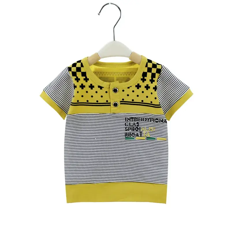 Korean Style Baby T-Shirt Blue Striped Cartoon Base