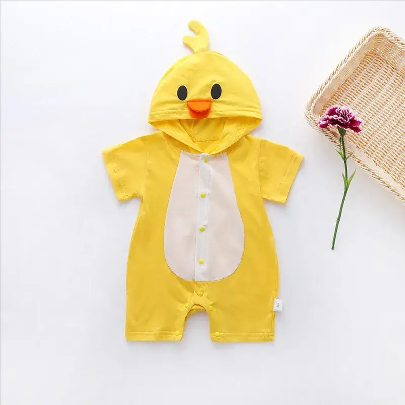 Baby Cow Print Short Sleeve Hooded Suit for Kids