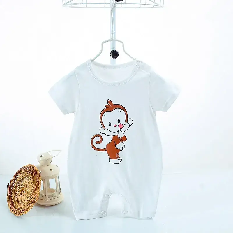 Baby Cow Print Short Sleeve Hooded Suit for Kids