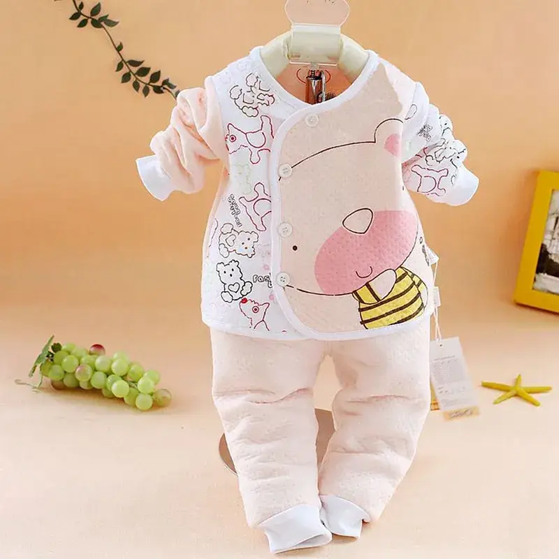 Baby Fleece Warm Set Newborn Cardigan Spring Autumn - Image 2