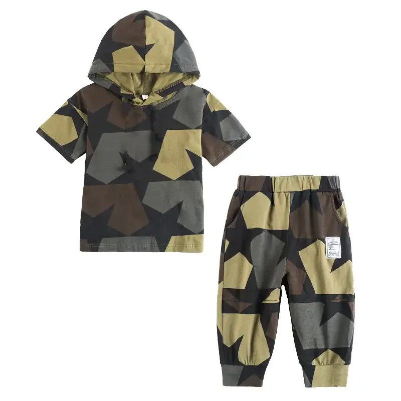 New Korean Boys Camouflage Shorts Suit Large Medium