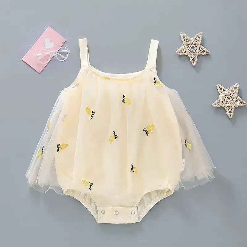 Newborn Girls Yellow Mesh Triangle Skirt Wrap - Image 2