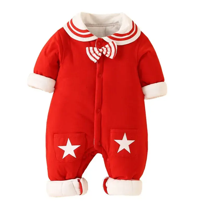 Big Red Baby Jumpsuit Cotton Newborn Crawling Clothes - Image 9