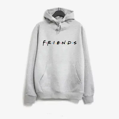 Pink Friends Printed Hooded Sweatshirt Long Sleeve
