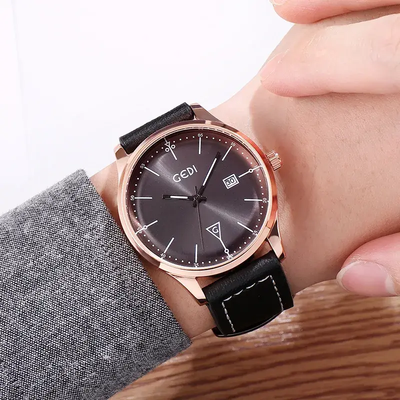 GEDI Women's Rose Gold Watch Black Strap - Image 3