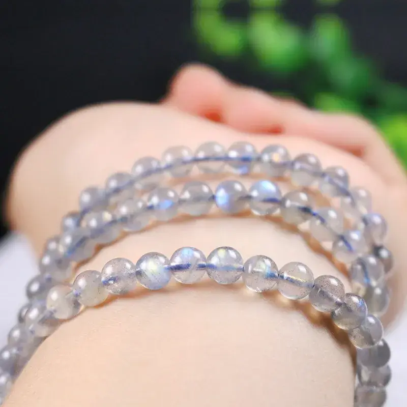 Natural Moonstone Multi-Circle Bracelet Ice Transparent Blue Light - Image 2