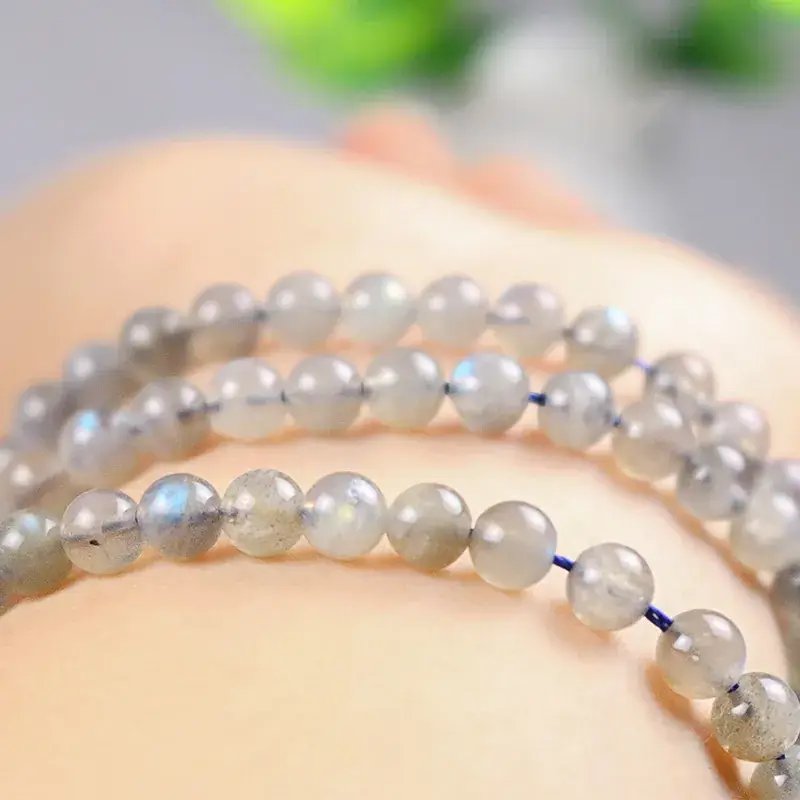 Natural Moonstone Multi-Circle Bracelet Ice Transparent Blue Light