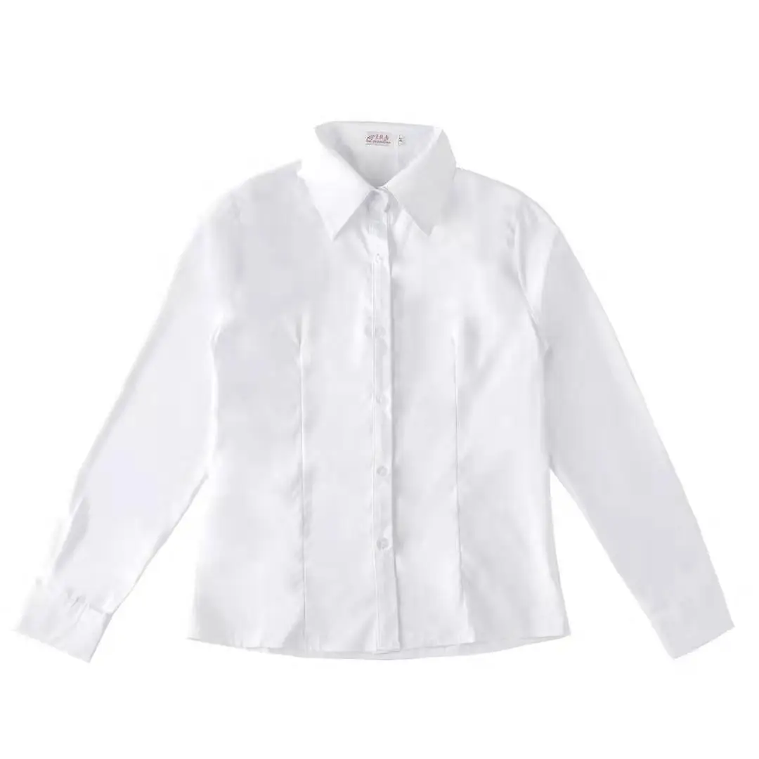 White Velvet Long Sleeve Women's Business Shirt Large - Image 6