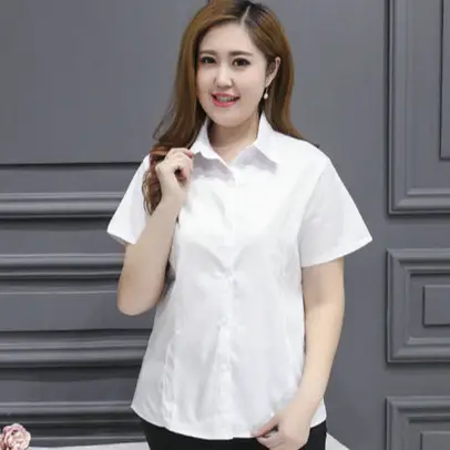 Plus Size Korean Style Black Shirt for Women - Image 12