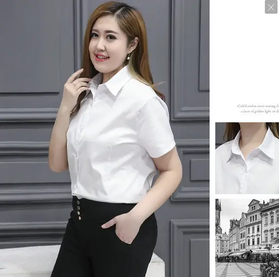Plus Size Korean Style Black Shirt for Women - Image 2