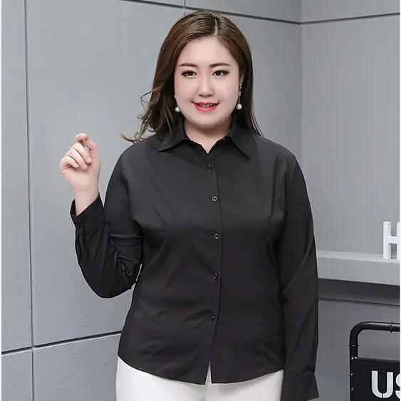 Plus Size Korean Style Black Shirt for Women - Image 9
