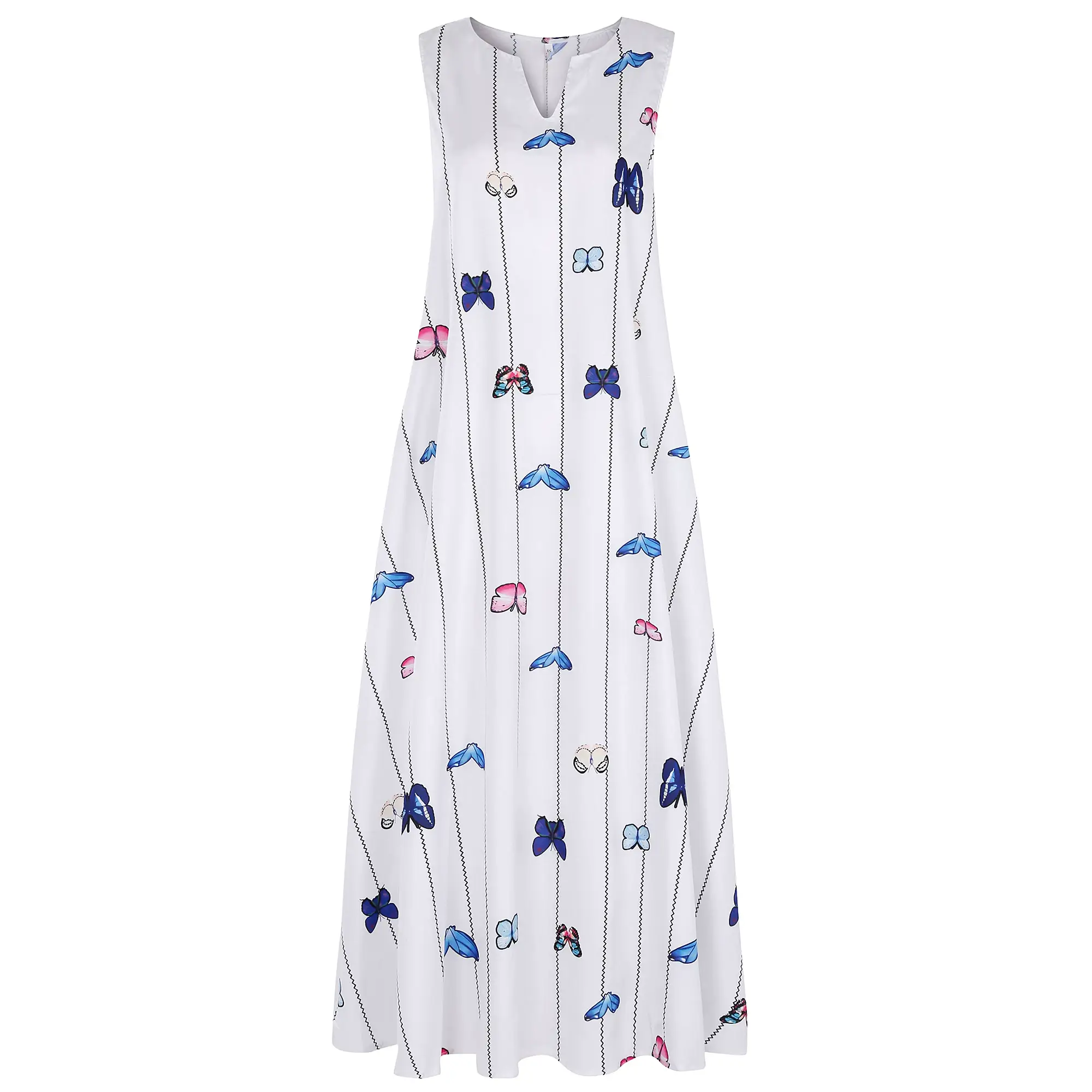 Aliexpress New Women's Butterfly Print Sleeveless Dress V Neck — feature 3