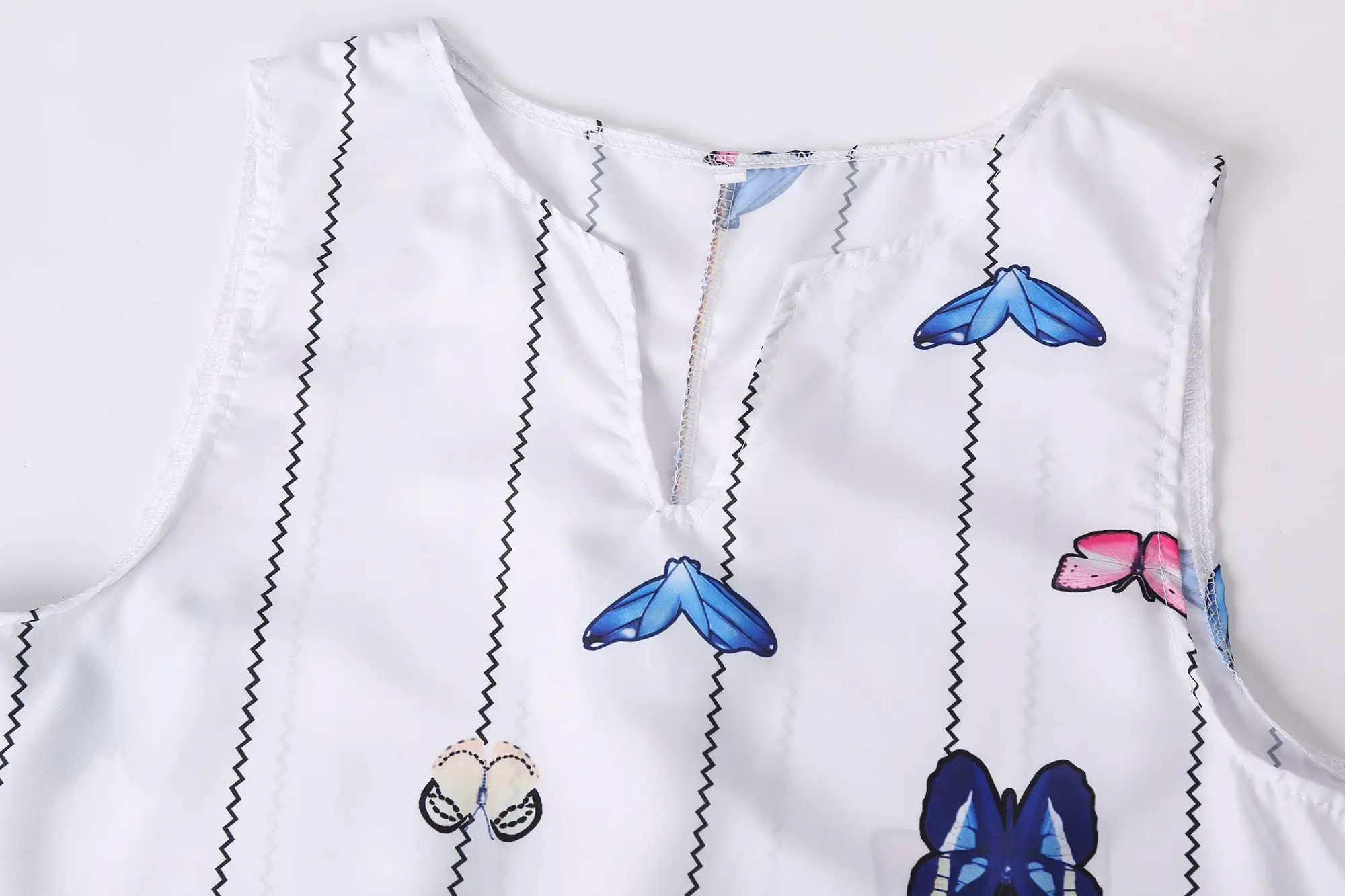 Aliexpress New Women's Butterfly Print Sleeveless Dress V Neck — feature 5