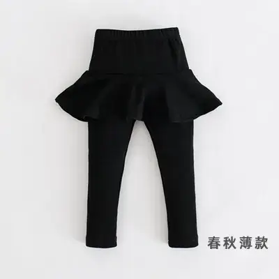 Girls' Fleece Lined Black Leggings Spring Summer 2022 - Image 3