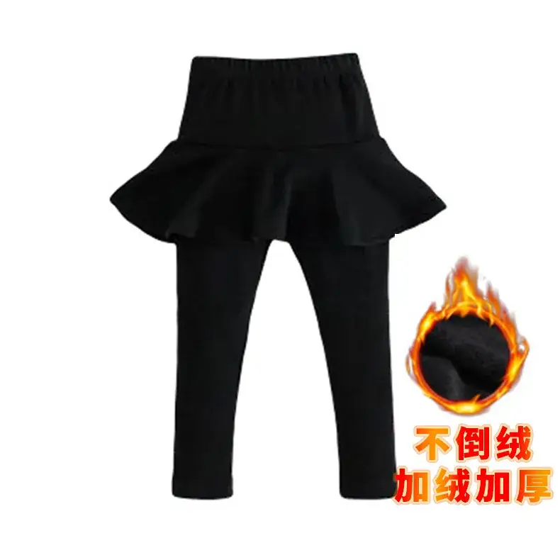 Girls' Fleece Lined Black Leggings Spring Summer 2022 - Image 9